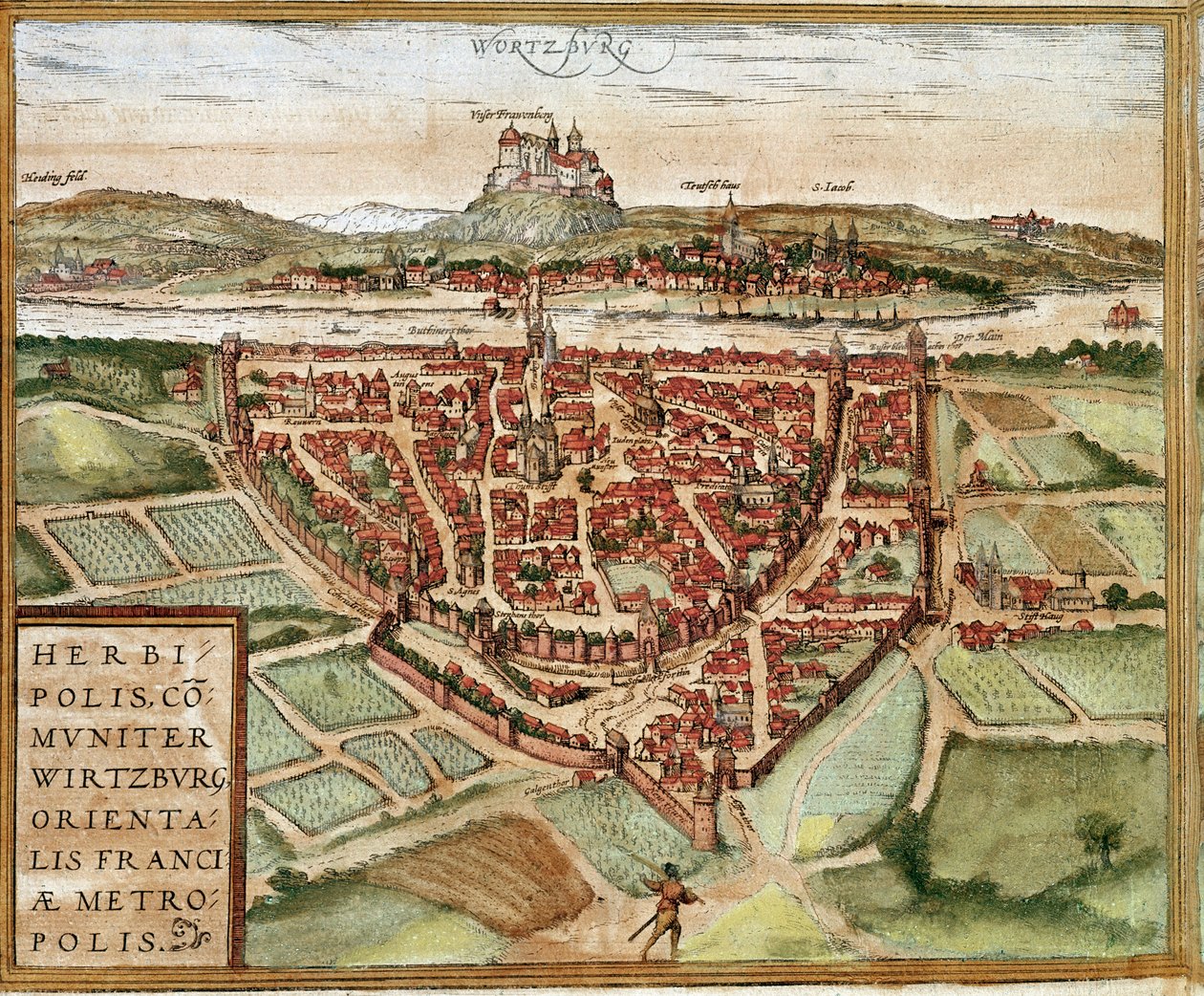 Würzburg - Tyskland (gravering af Franz Hogenberg