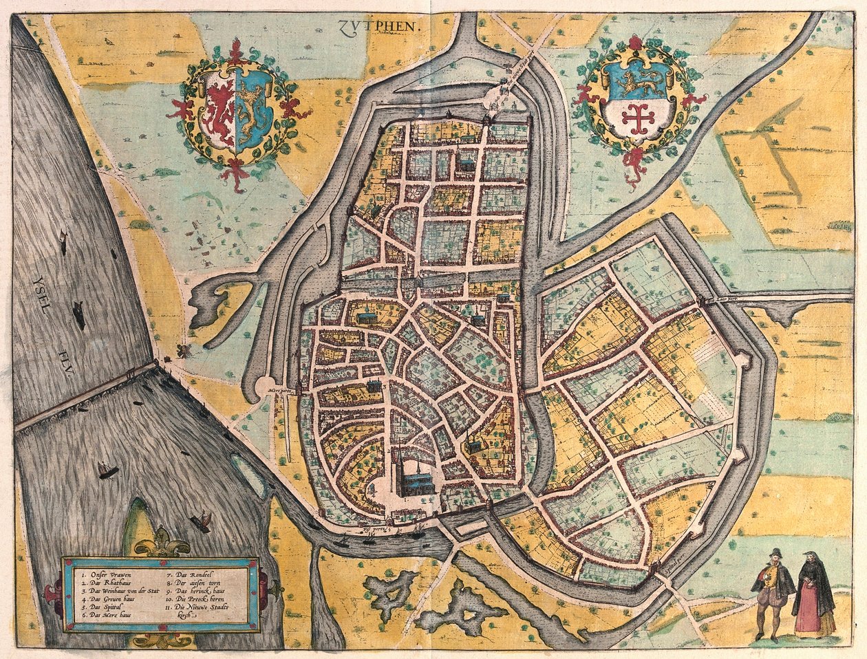 Zutphen, Holland (gravering af Franz Hogenberg