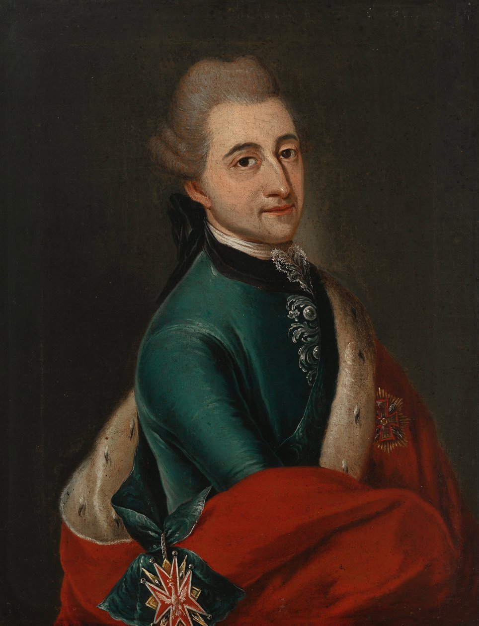 Portræt af Stanislaw II August Poniatowski, konge og storhertug af det polsk-litauiske Commonwealth (1732-1798) Stanislas II Auguste - Molitor, Franz Ignaz (1731-1794) - 1776 - Olie på lærred - 35x24 - Wilanow Palace Museum af Franz Ignaz Molitor