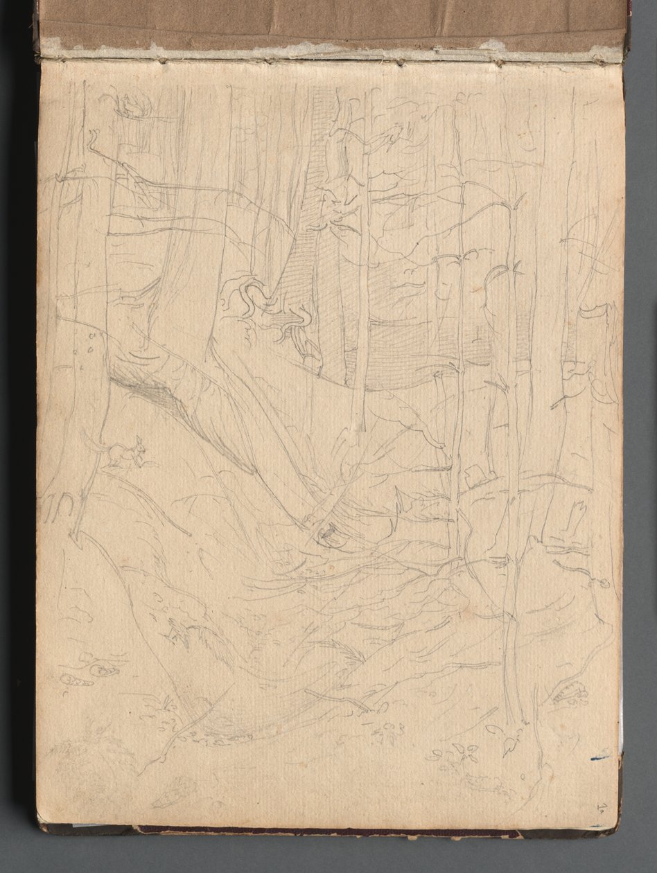 Album med udsigt over Rom og Omegn, Landskabsstudier, side 01a: Romersk Landskab. af Franz Johann Heinrich Nadorp