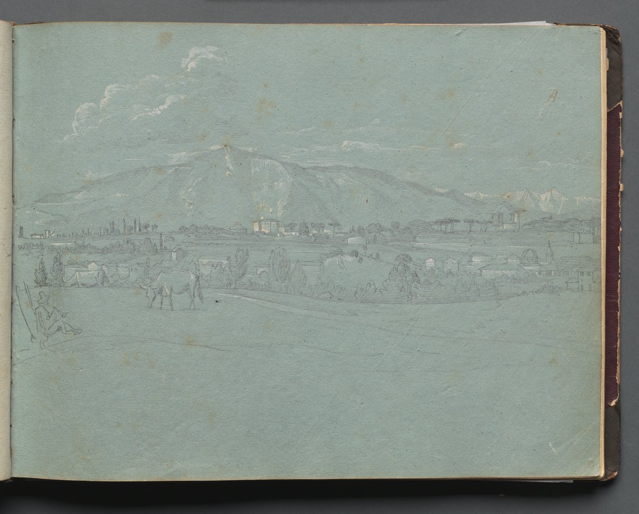 Album med udsigt over Rom og Omegn, Landskabsstudier, side 10a: Romersk Landskab af Franz Johann Heinrich Nadorp