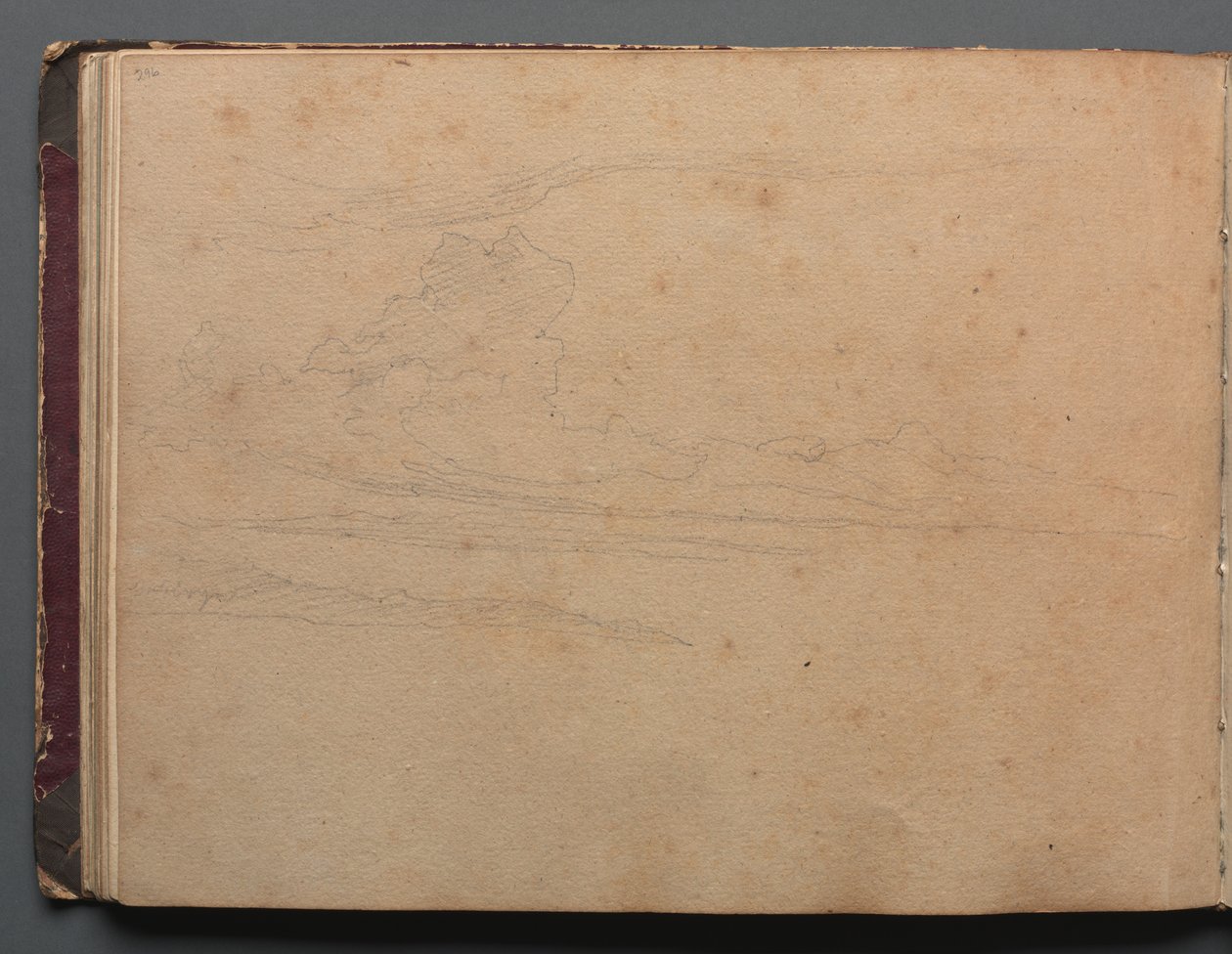 Album med udsigt over Rom og Omegn, Landskabsstudier, side 29b: Landskabsstudie. af Franz Johann Heinrich Nadorp