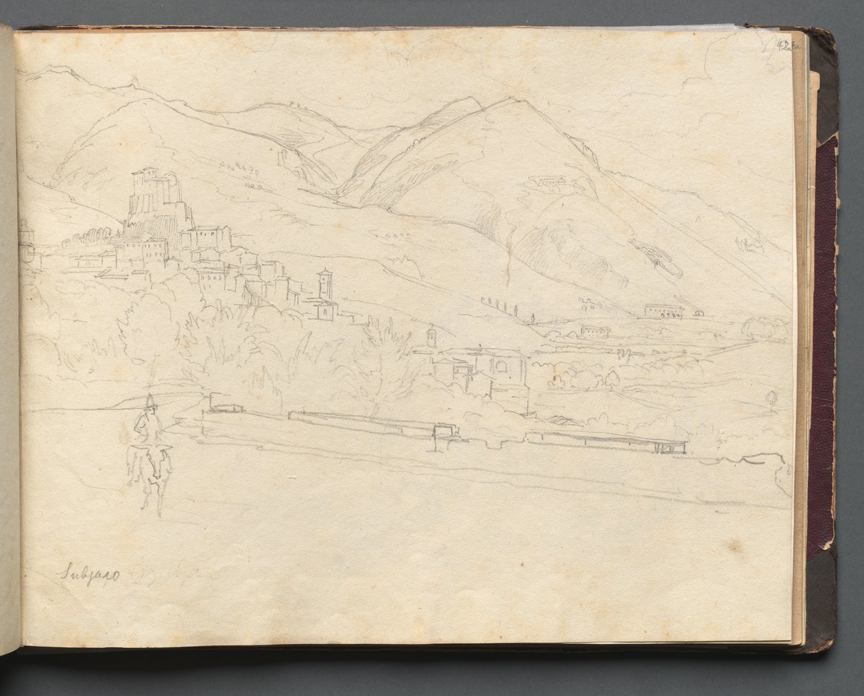 Album med udsigt over Rom og Omegn, Landskabsstudier, side 42a: Romersk Landskab af Franz Johann Heinrich Nadorp
