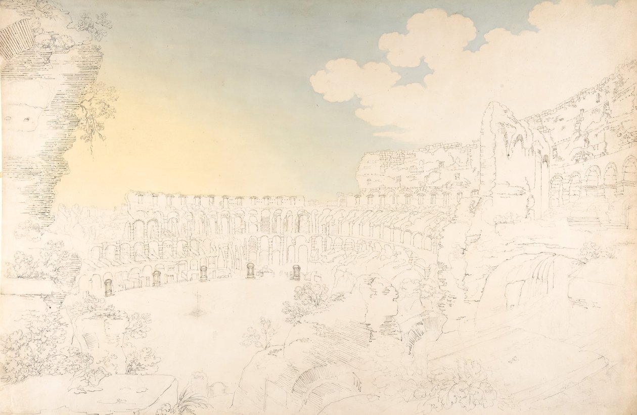 Indre udsigt over Colosseum, slutningen af det 18.-begyndelsen af det 19. århundrede. af Franz Kaisermann