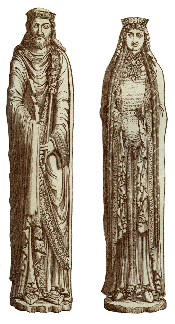 Clovis I og Clotilde hans kone, 1100-tallet, 1870 af Franz Kellerhoven