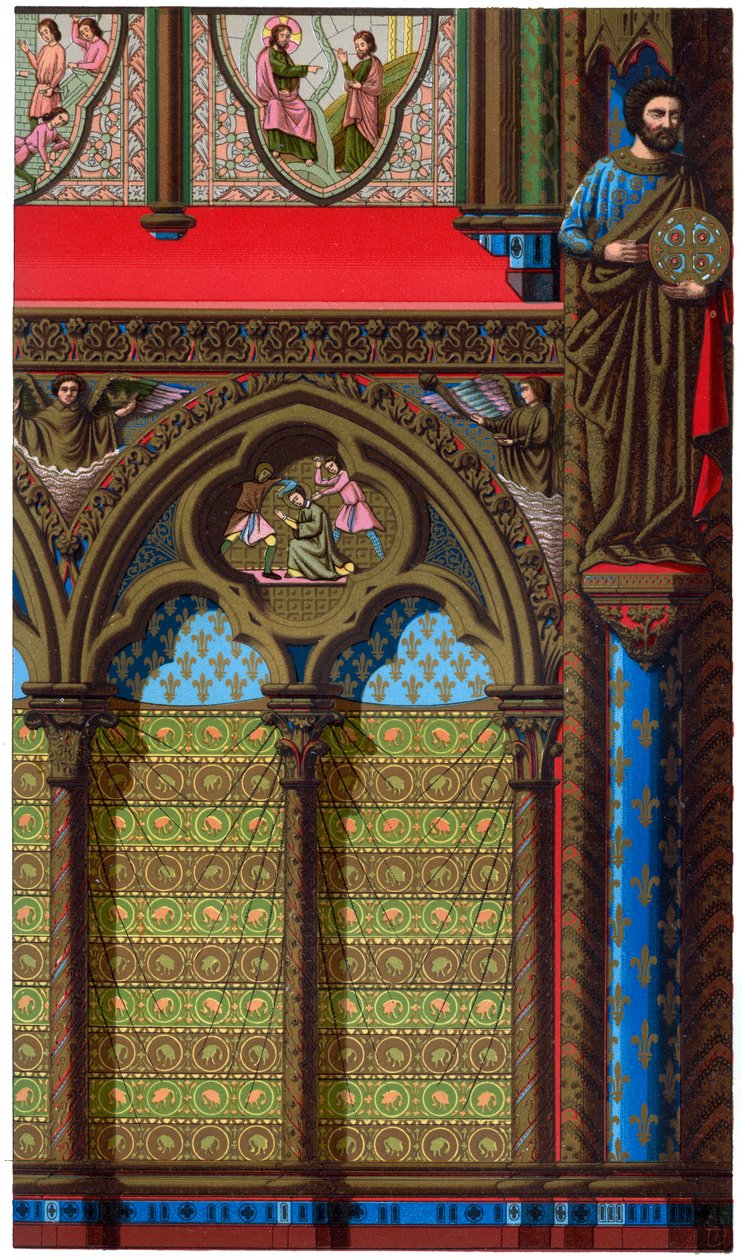 Udsmykning af Sainte Chapelle, Paris, 13. århundrede, 1870 af Franz Kellerhoven