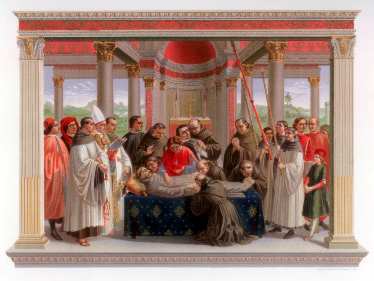 Obsequies of St Francis, 1482-1485 1870 af Franz Kellerhoven