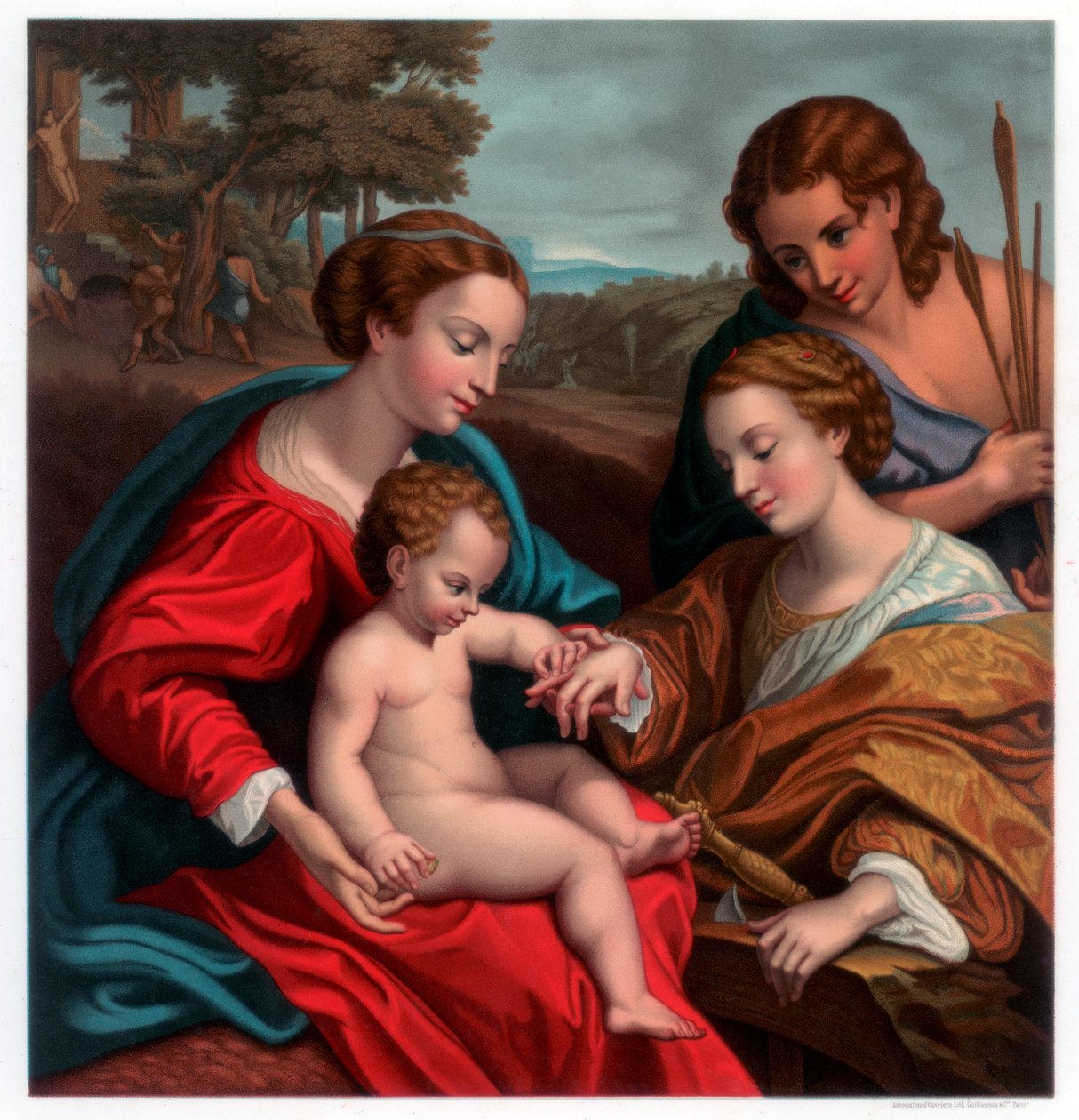 Det mystiske ægteskab af St. Catherine, 1526-1527 1870 af Franz Kellerhoven