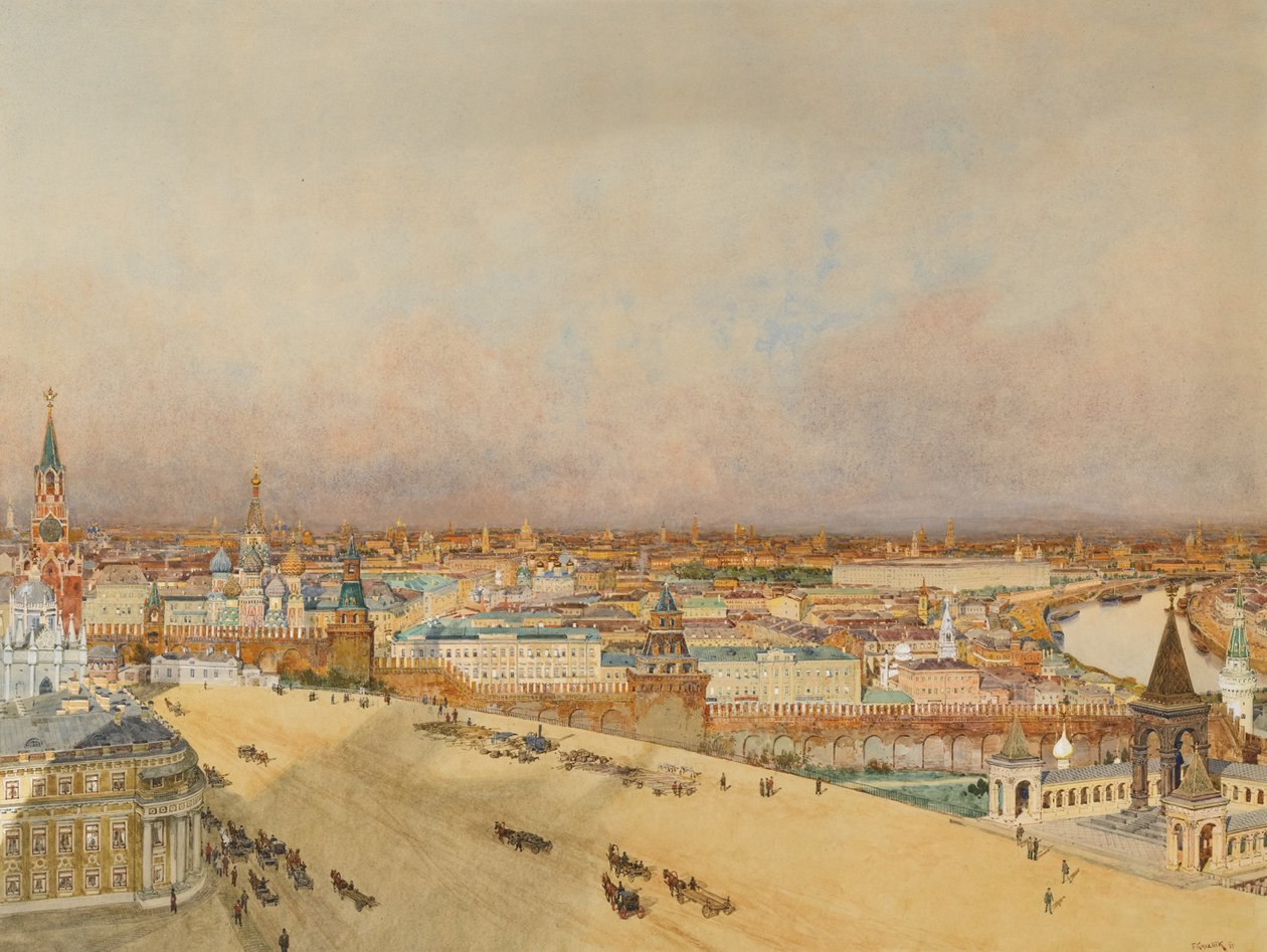 Udsigt over Moskva, 1898 af Franz Kopallik