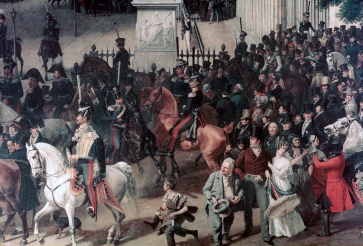 Parade på Operapladsen, Berlin, detalje, c1817-1857 af Franz Krüger