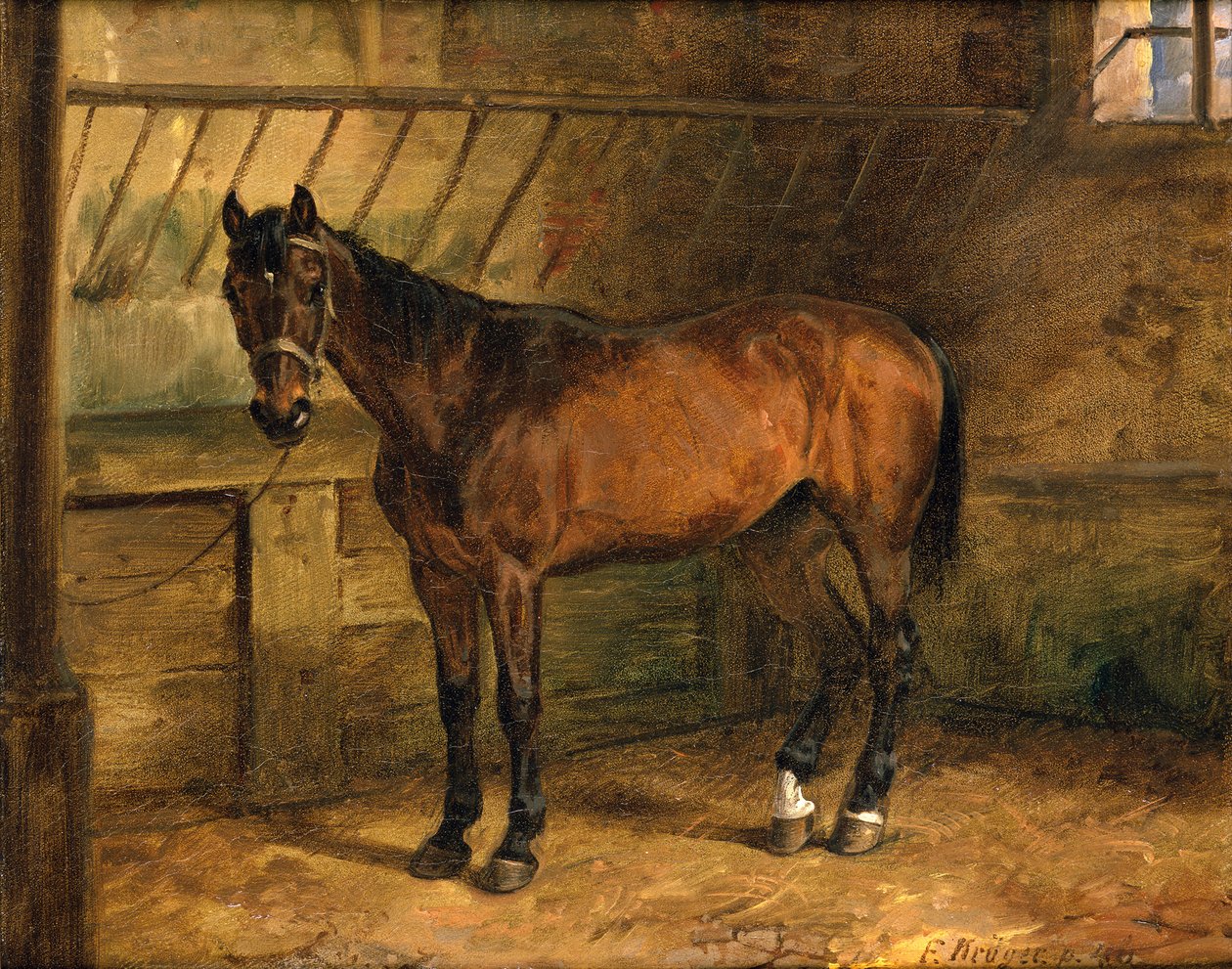 Hest i stalden af Franz Krüger
