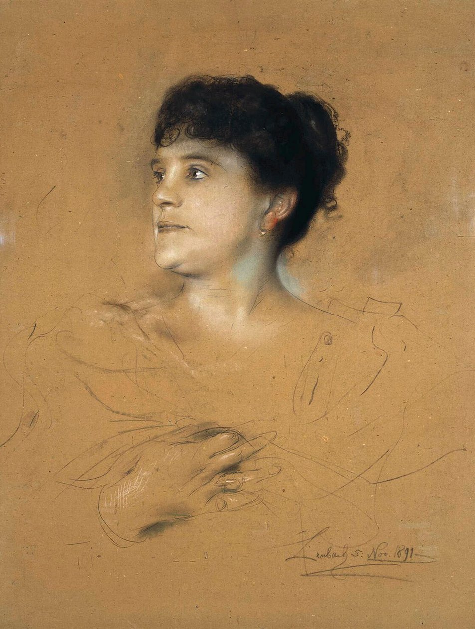 Portræt af sangerinden Marcella Sembrich, 1858-1935, 1891. af Franz von Lenbach