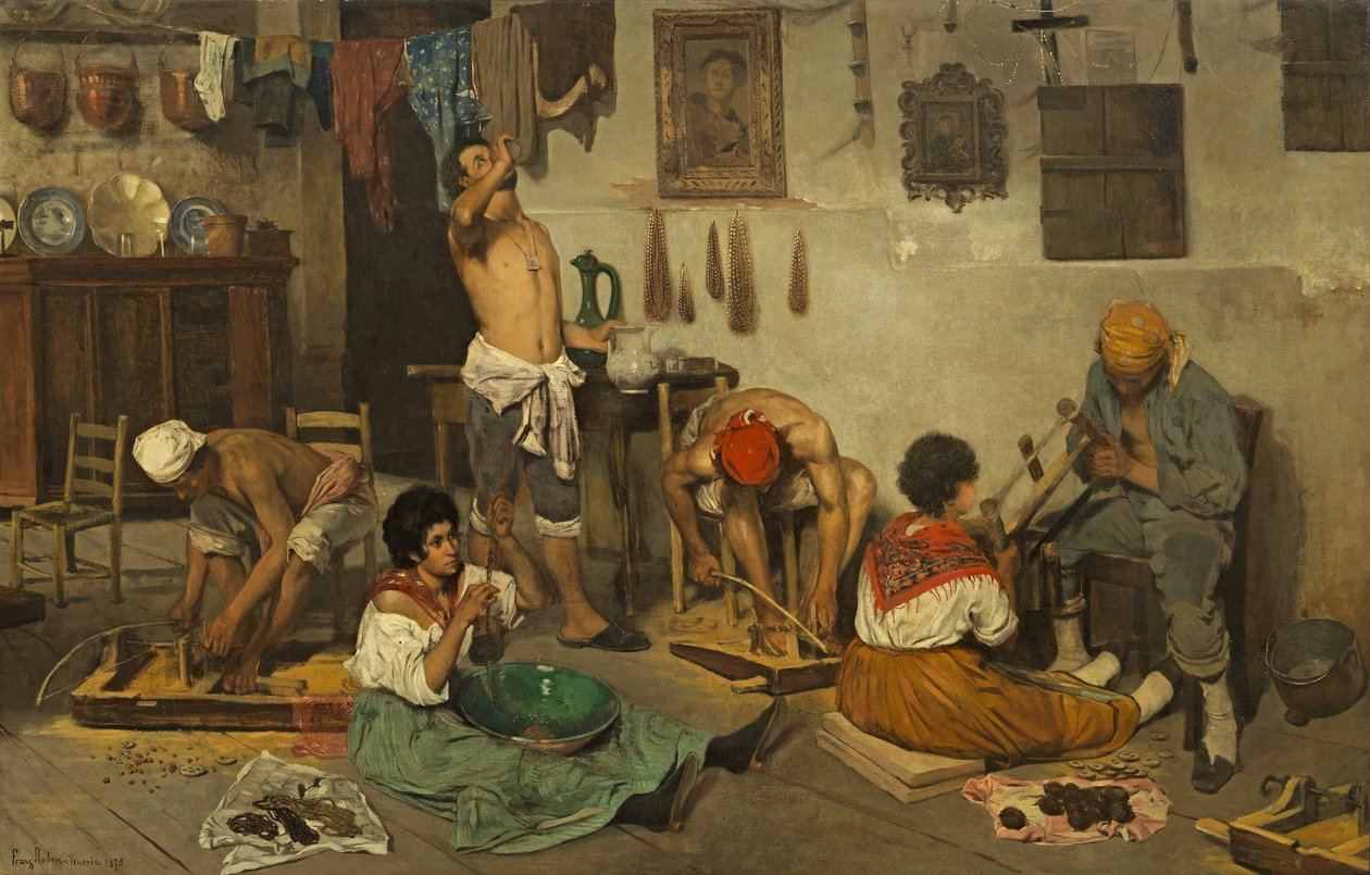Italiensk: Venetianske rosenkransdrejere Venetianske rosenkransdrejere af Franz Leo Ruben