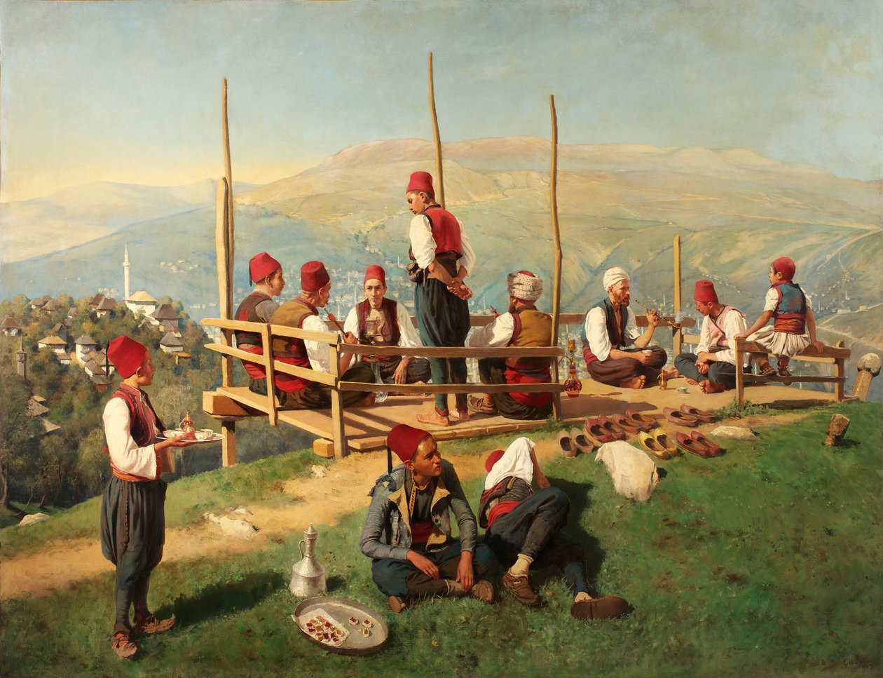 Tyrkisk kaffehus i Sarajevo af Franz Leo Ruben