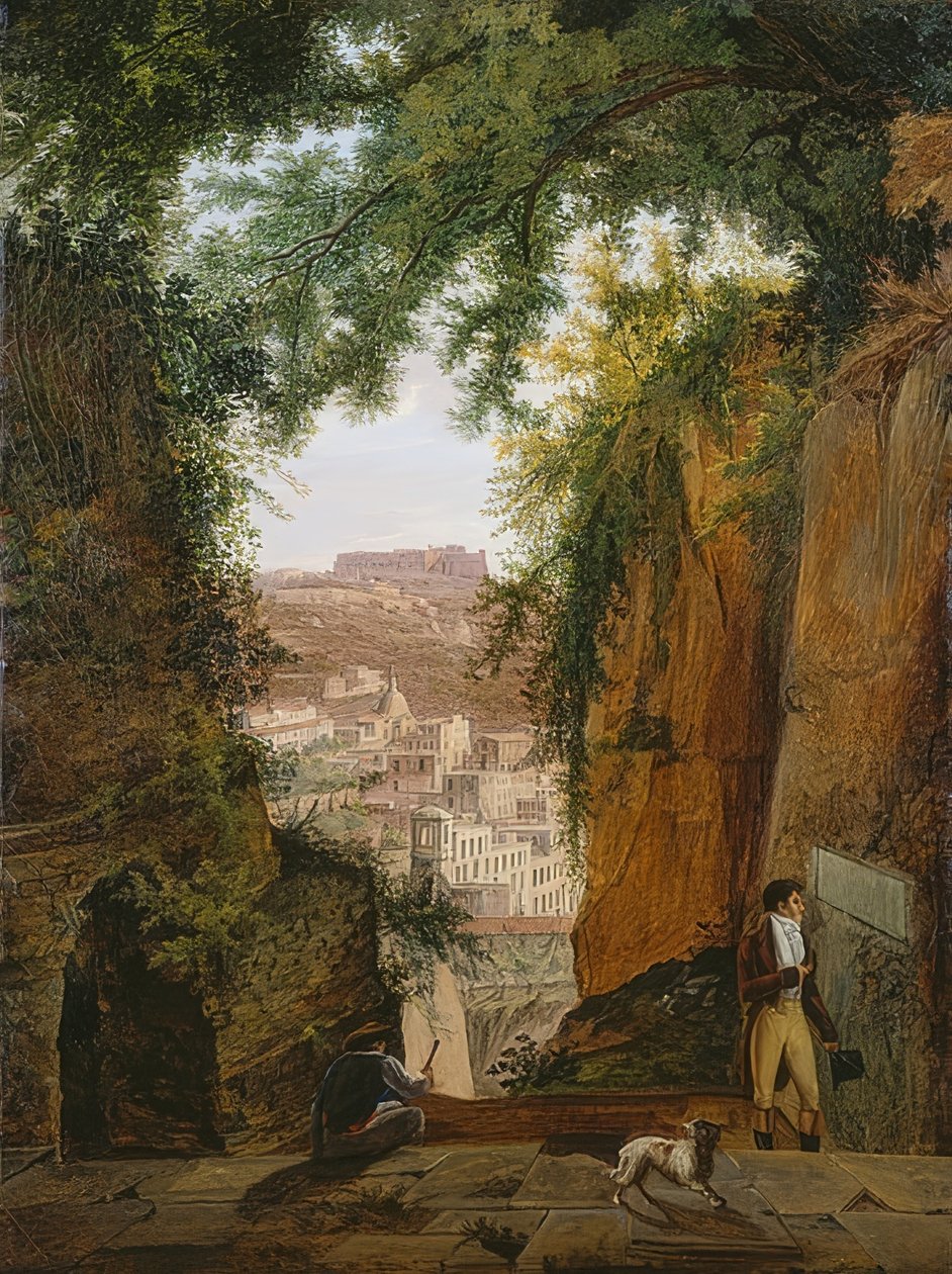 Udsigt fra Virgils grav over byen Napoli af Franz Ludwig Catel