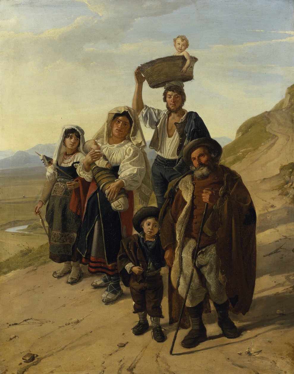 Italienske bønder i Albano (olie på lærred) af Franz Ludwig Catel