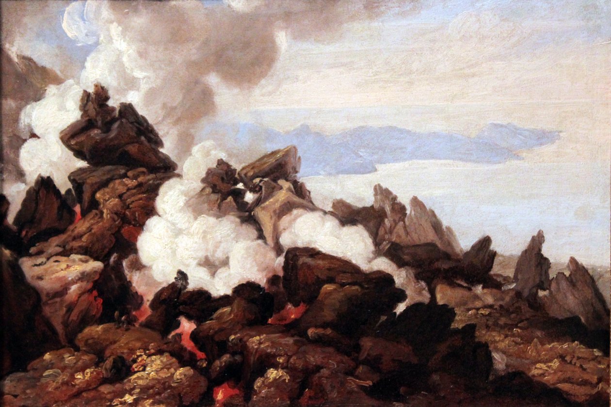Vesuvs krater af Franz Ludwig Catel