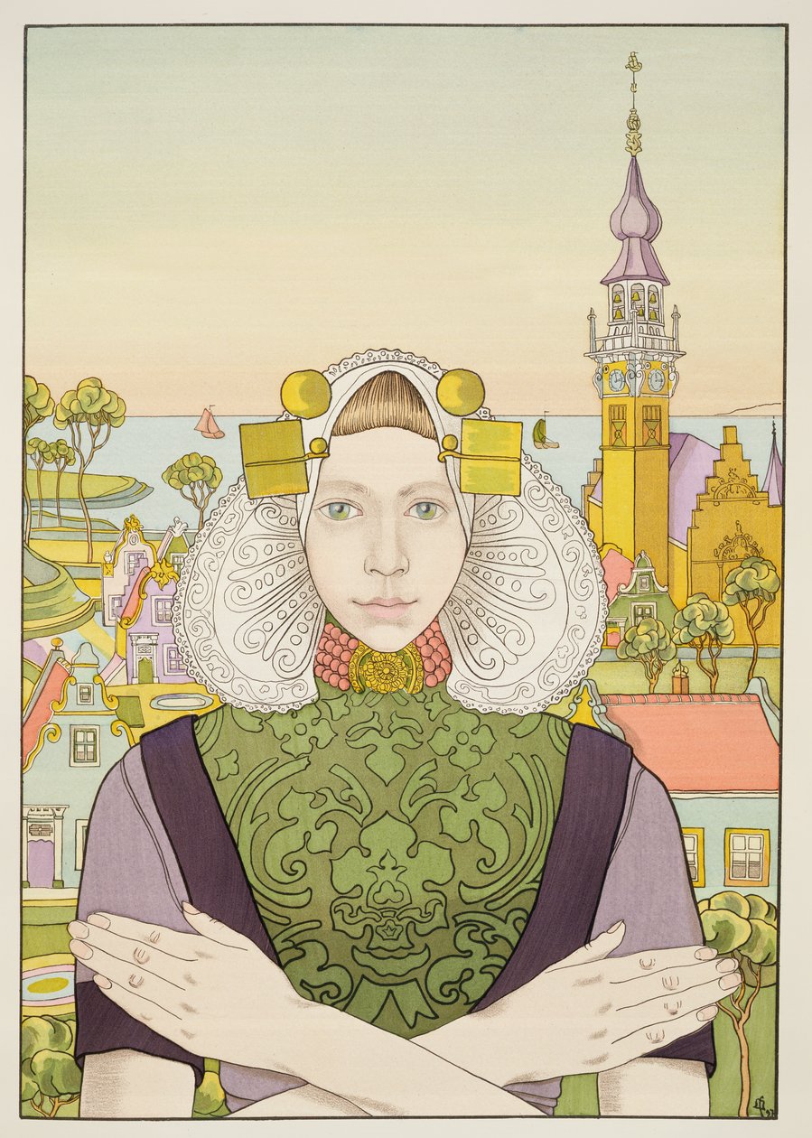 Hollandsk pige, 1897, fra LEstampe Moderne, udgivet i Paris 1897-99 af Franz M. Melchers