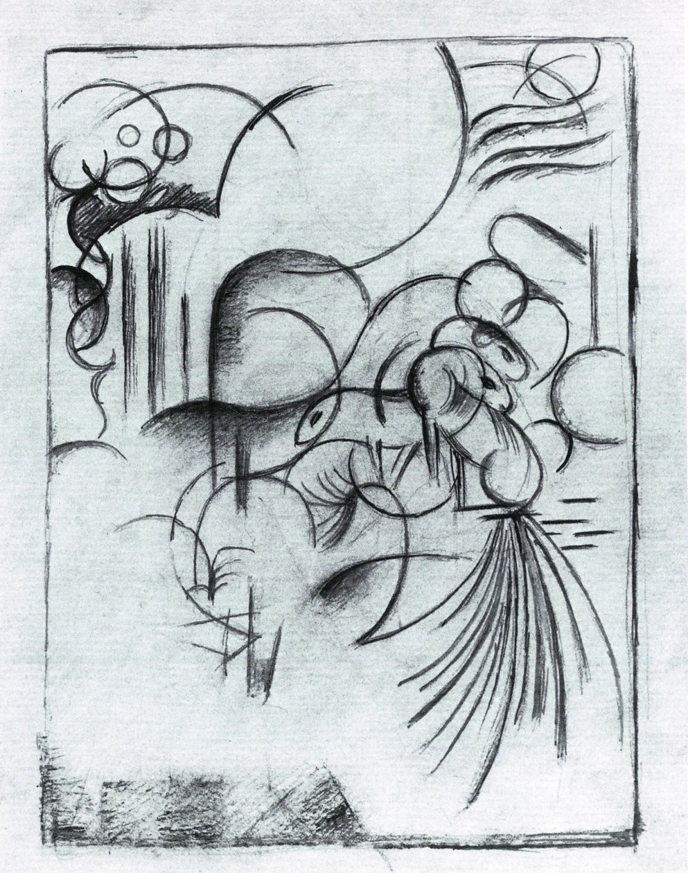 Abstrakt komposition af Franz Marc