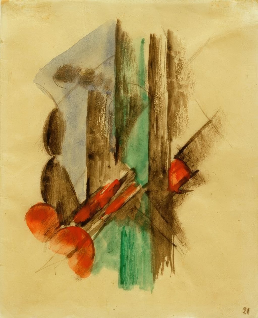 Abstrakt komposition af Franz Marc