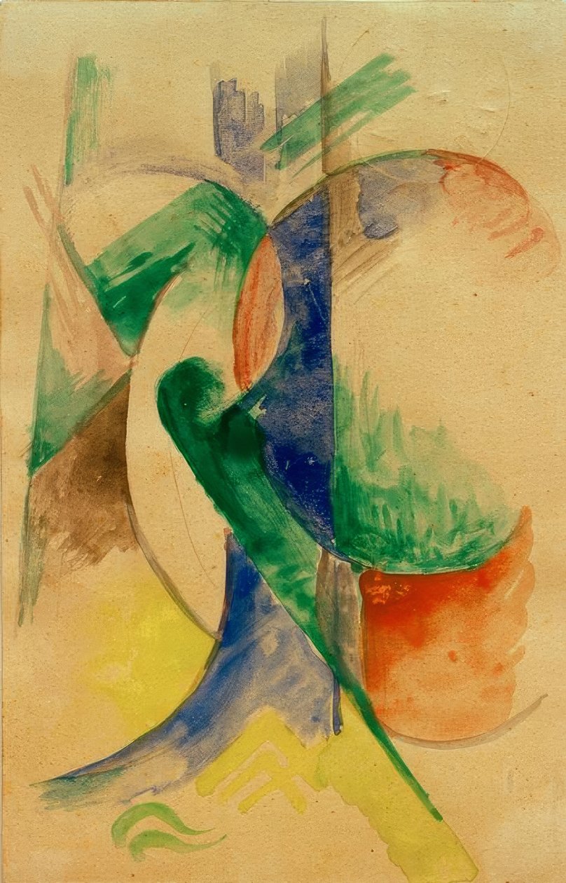 Abstrakt komposition af Franz Marc
