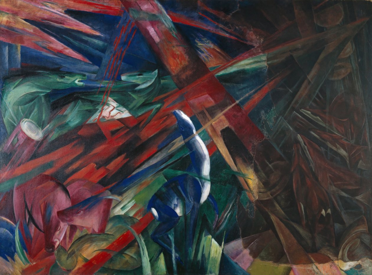Dyrenes skæbner, 1913 af Franz Marc