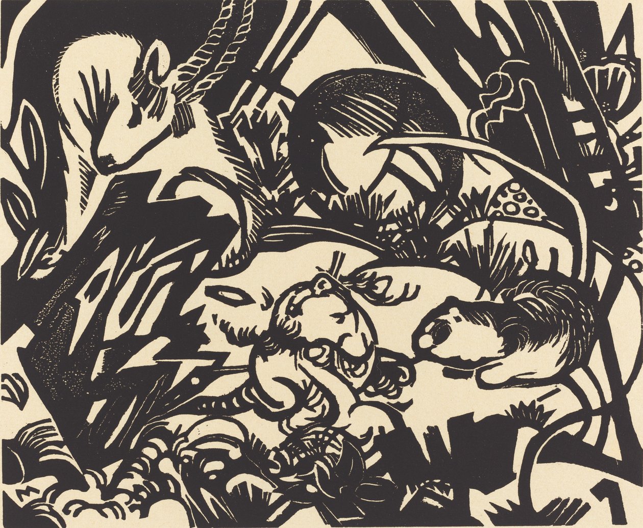 Animal Legend Tier Legend, 1912. af Franz Marc