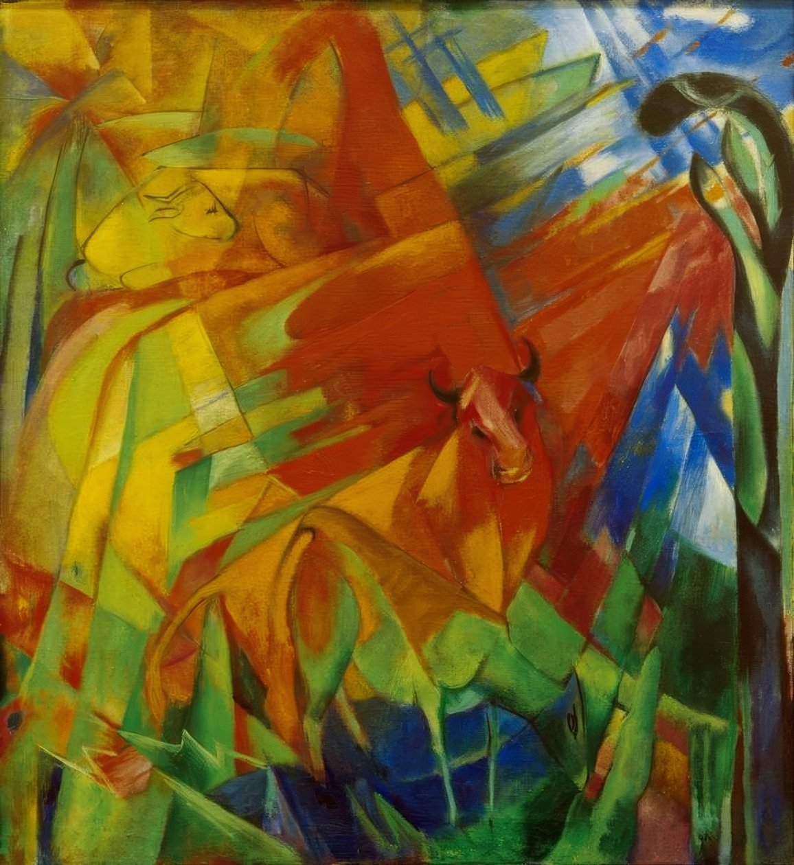 Billede med kvæg II af Franz Marc