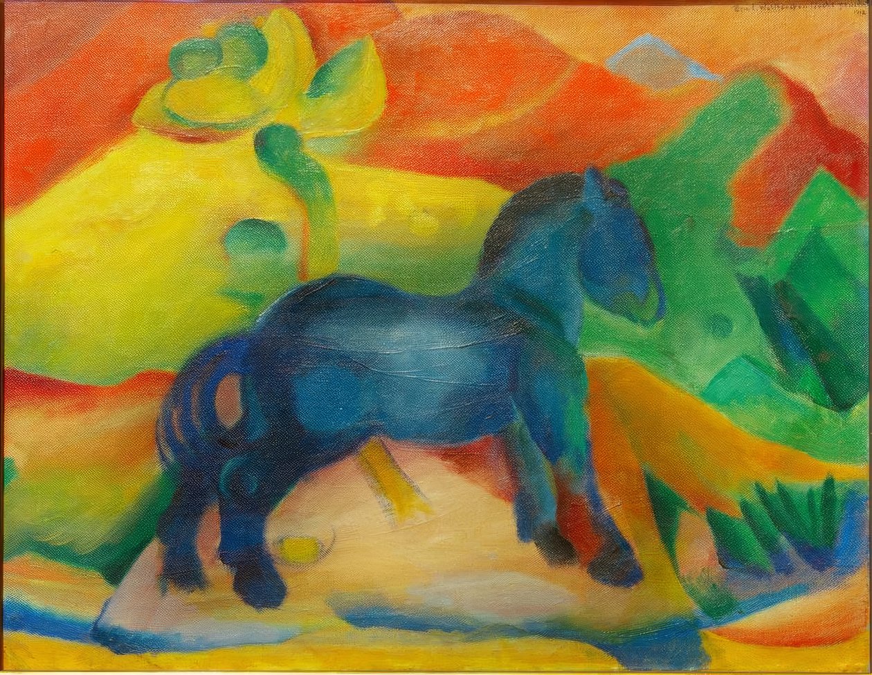 Blå hest, børnebillede af Franz Marc