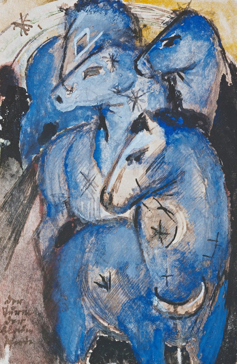 Der Turm der blauen Pferde af Franz Marc