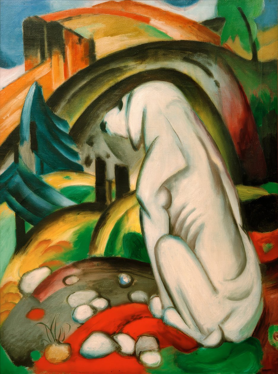 Den hvide hund (hund før verden) af Franz Marc