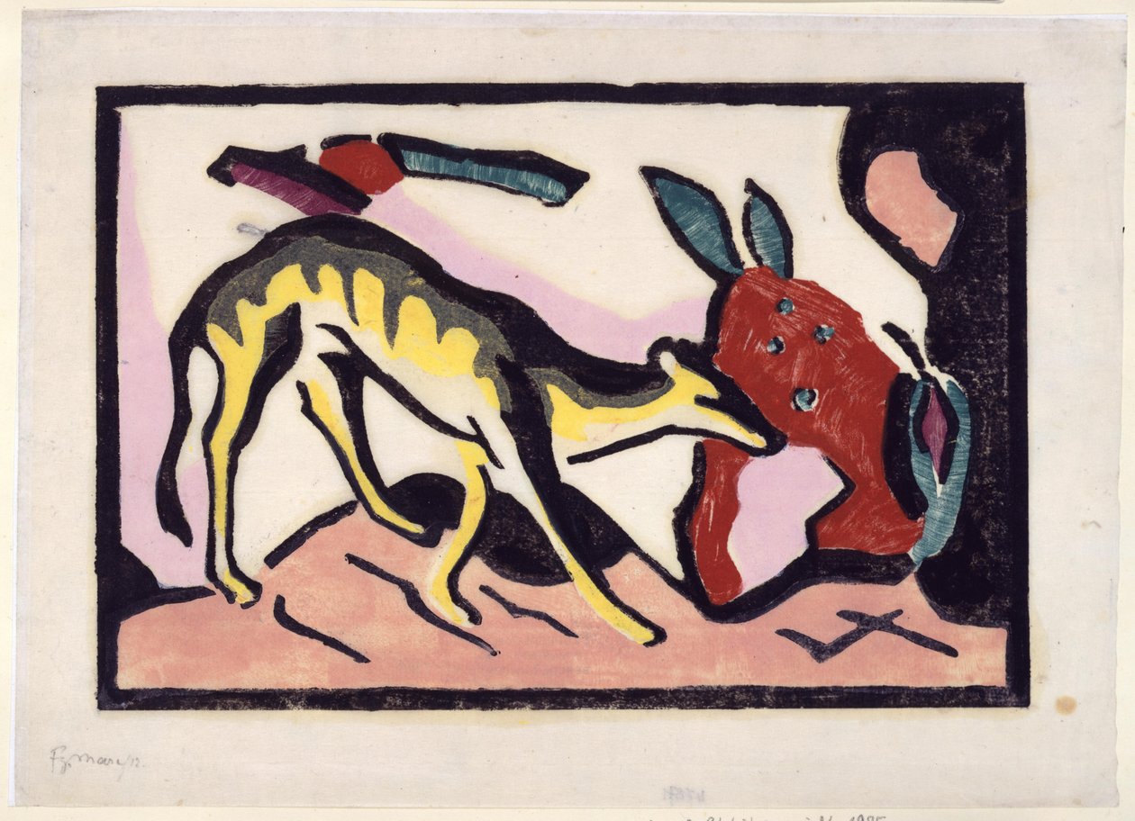 Fabeltier (Beilage zur Luxusausgabe des Almanachs Der Blaue Reiter) af Franz Marc