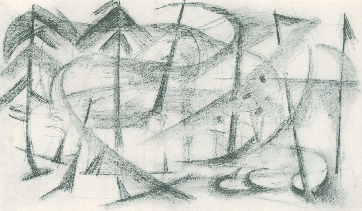 Franz Marc - Skitsebog fra marken - Blad 35 af Franz Marc