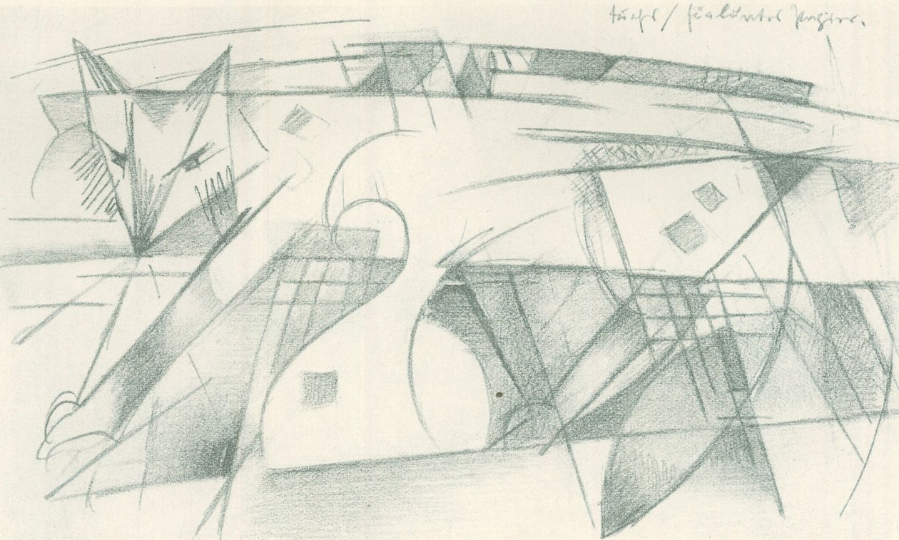 Fox / til farvet papir af Franz Marc