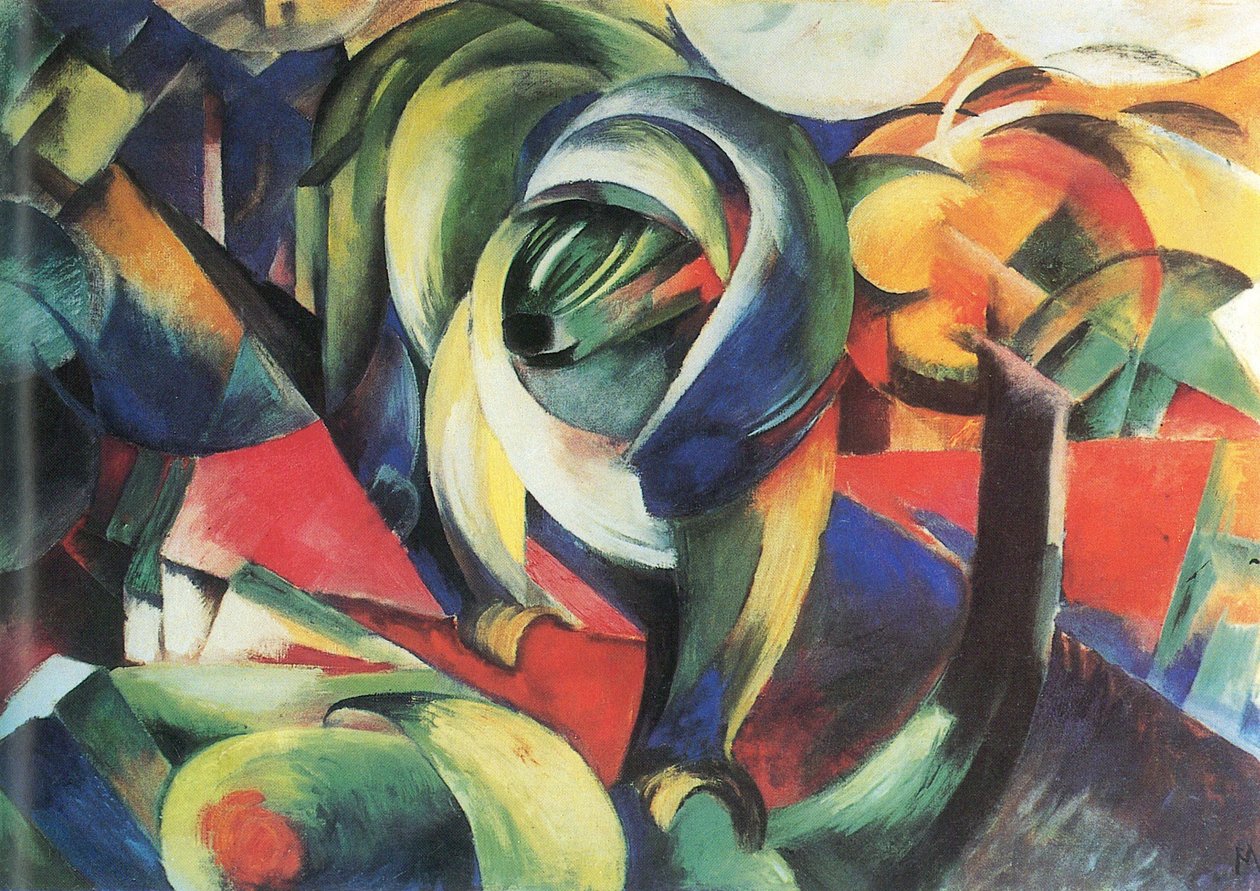 Tysk: Der Mandrill Mandrillen af Franz Marc