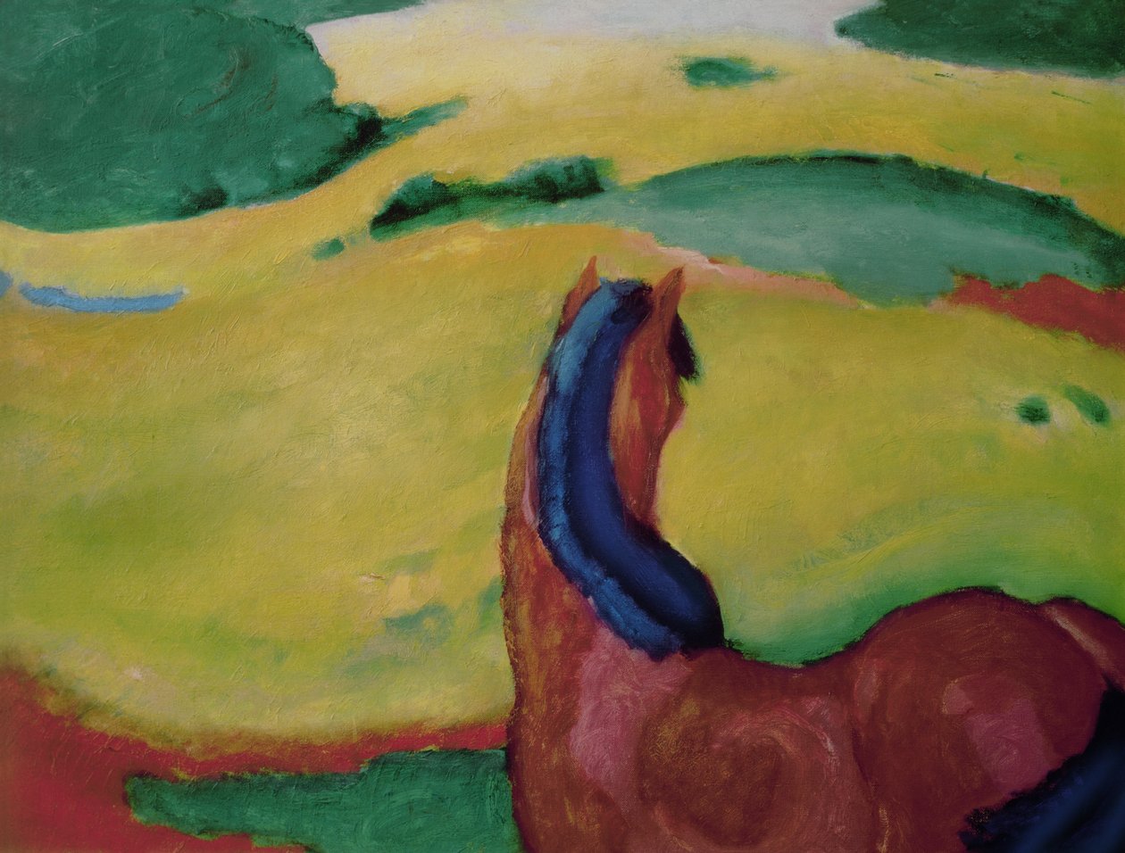Hest i et landskab, 1910 af Franz Marc