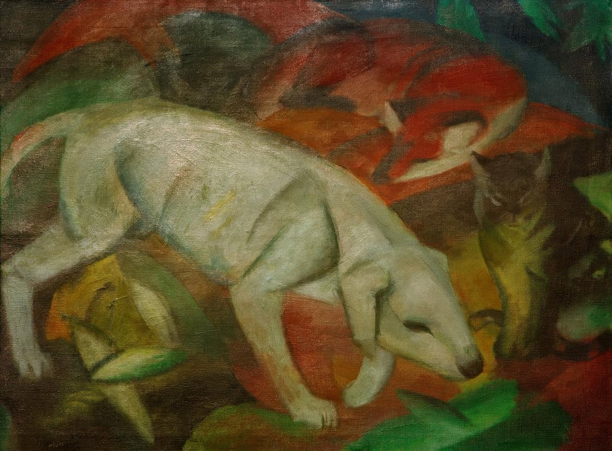 Hund, kat, ræv af Franz Marc