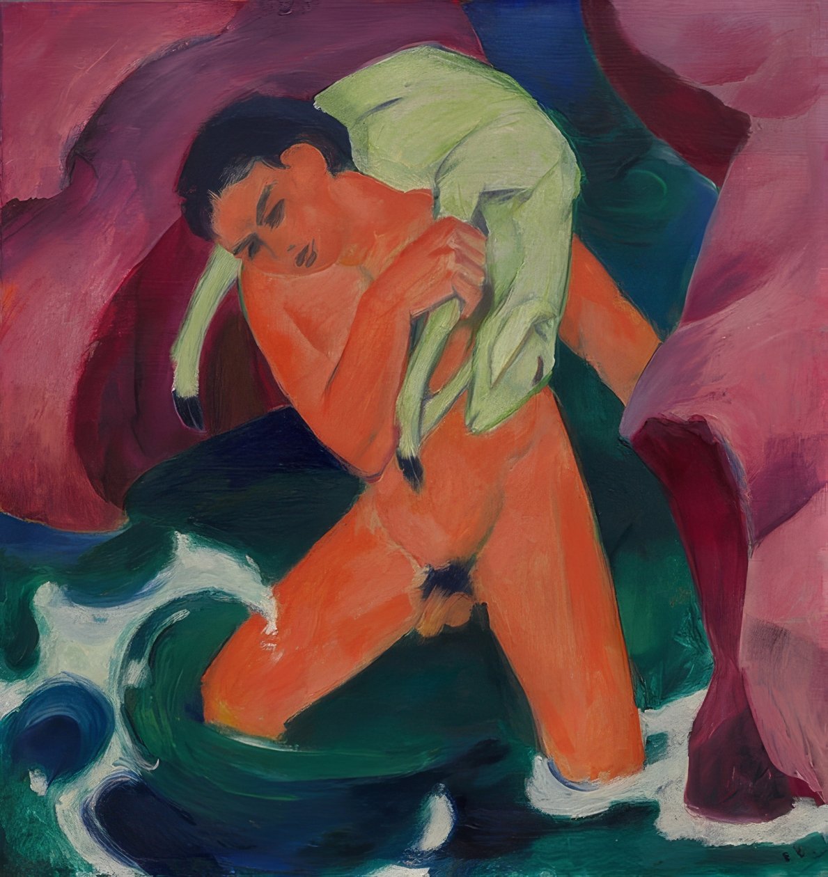 Dreng med lam. Den gode hyrde. 1911 af Franz Marc