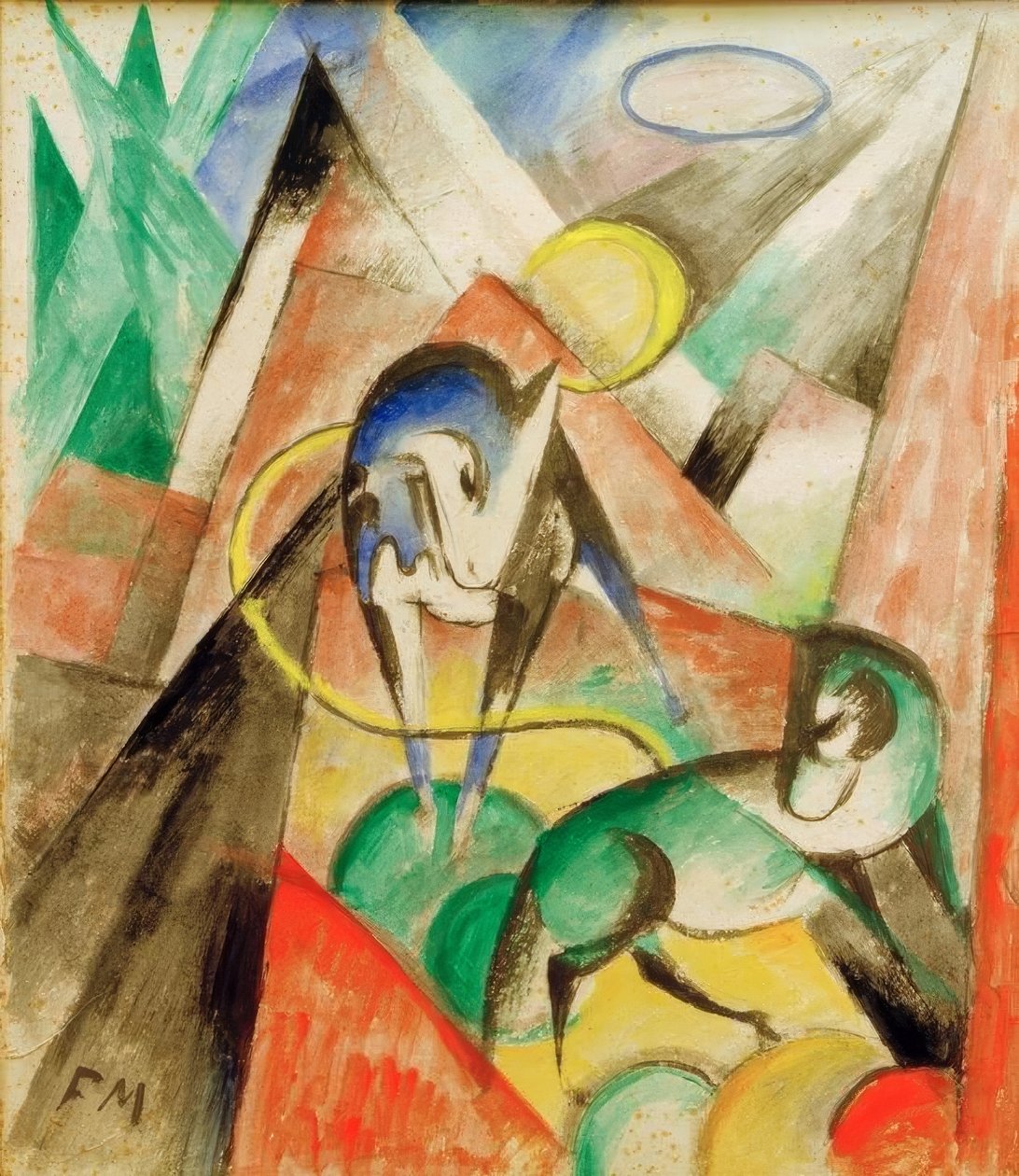 Landskab med to heste af Franz Marc