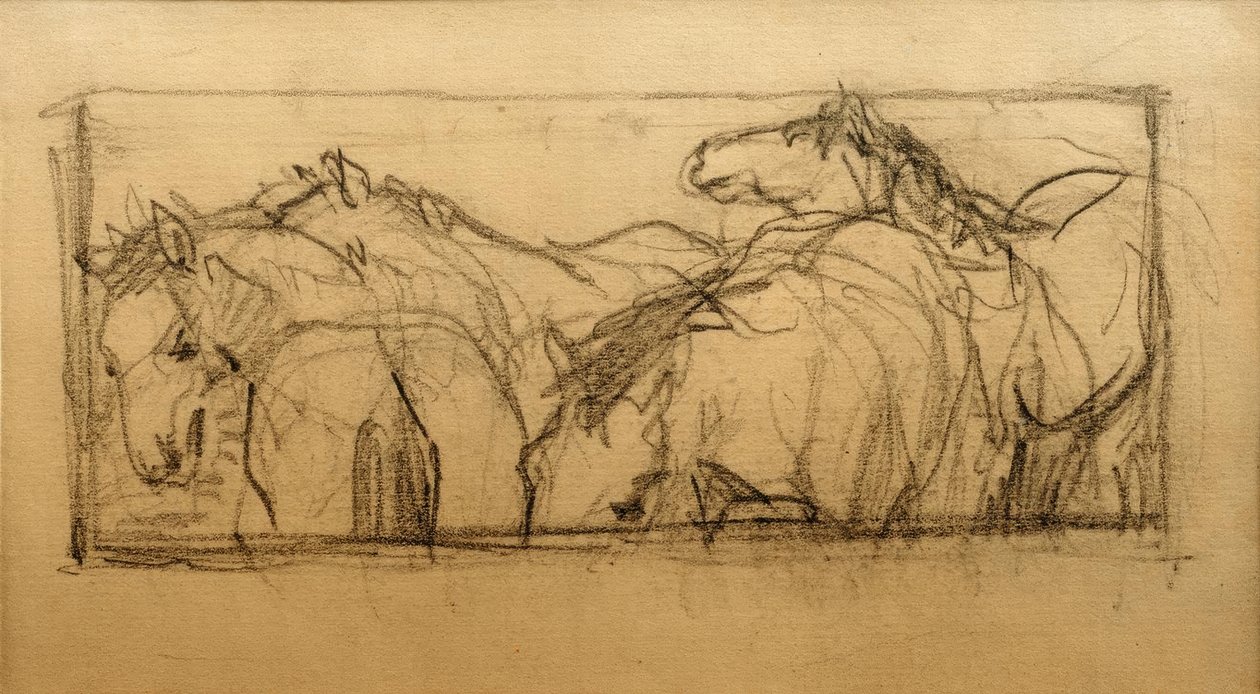 Lenggries hestestudie (hestestudie) af Franz Marc