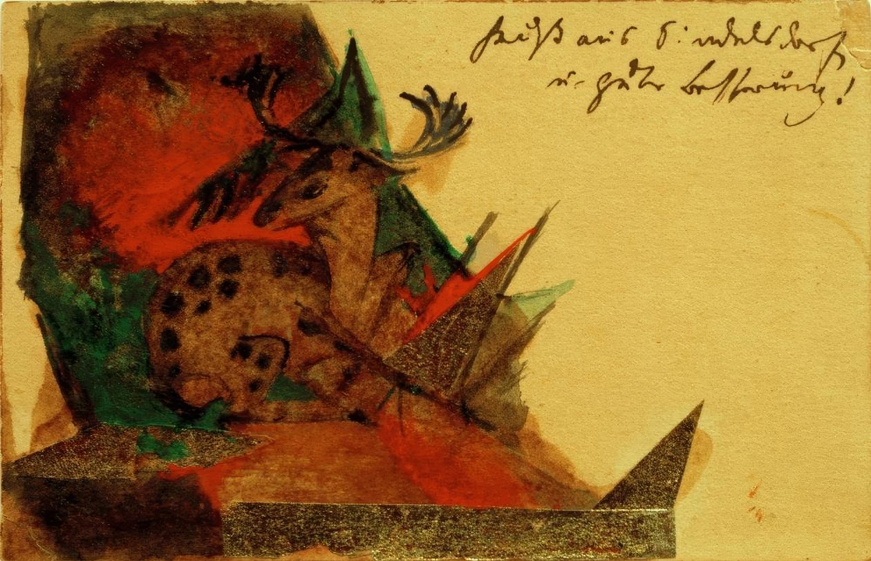 Liggende hjorte af Franz Marc