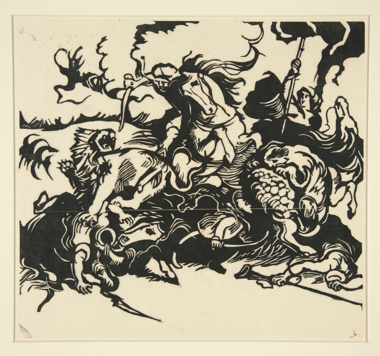 Løvejagt af Franz Marc