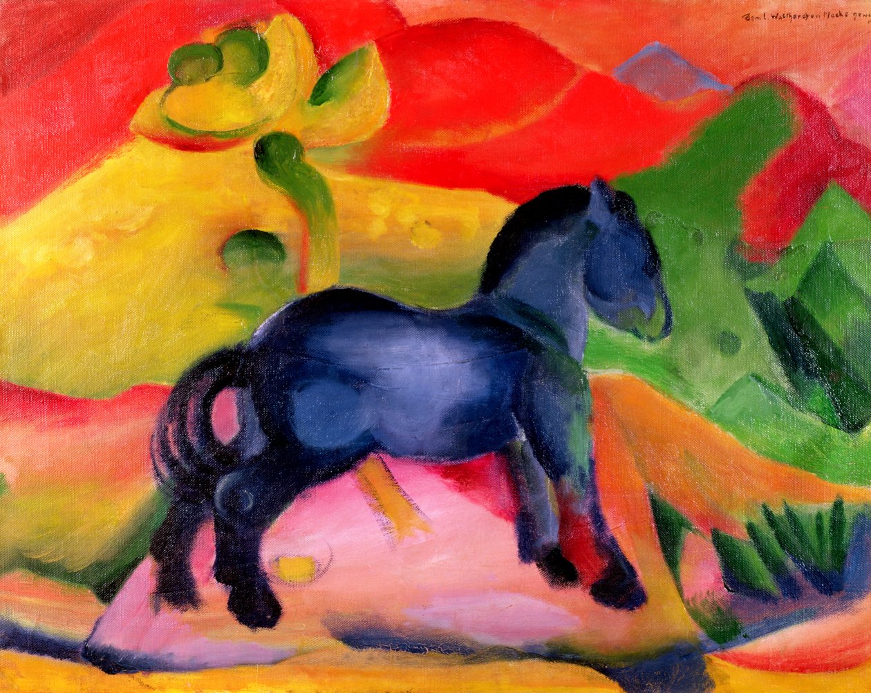 Lille blå hest, 1912 af Franz Marc