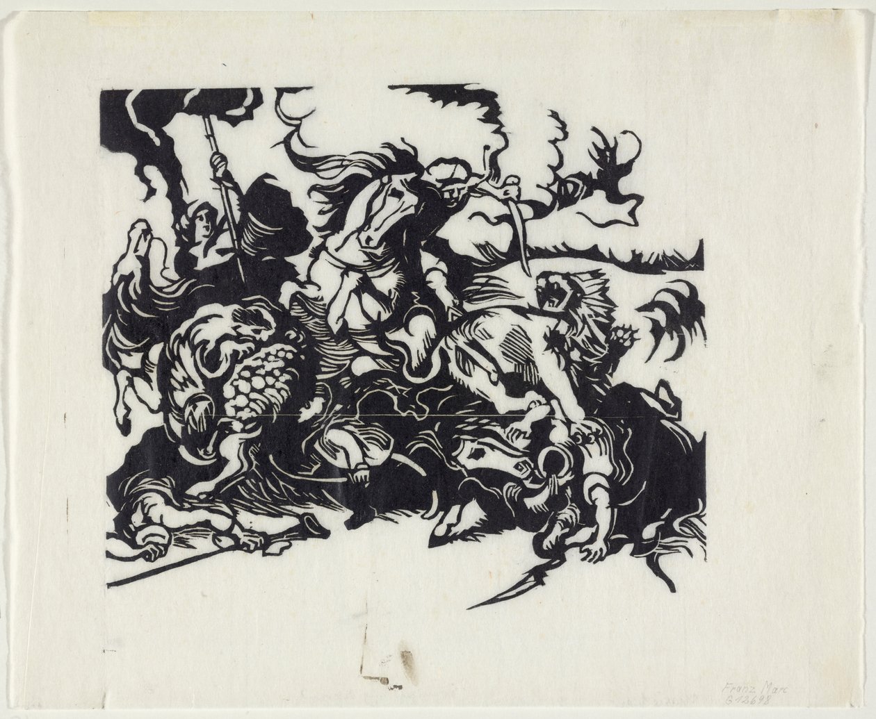 Løvejagt efter Delacroix af Franz Marc