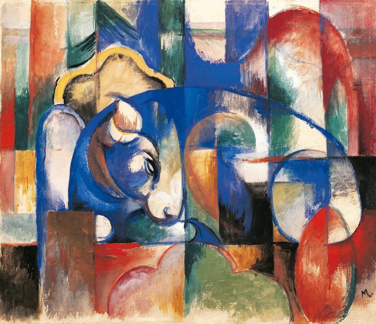 Løgnende Tyre af Franz Marc