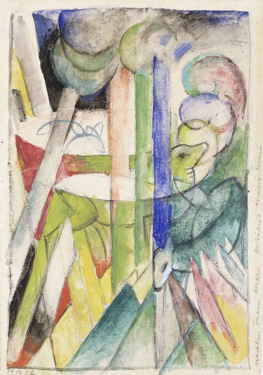 Bjergged; Bergziegen, 1914 af Franz Marc