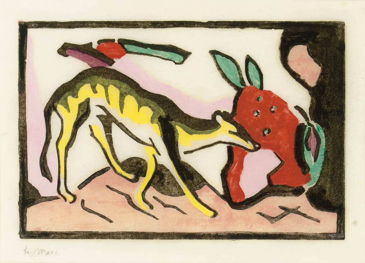 Mytisk dyr af Franz Marc