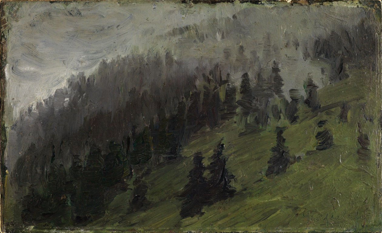 Tåge mellem grantræer af Franz Marc