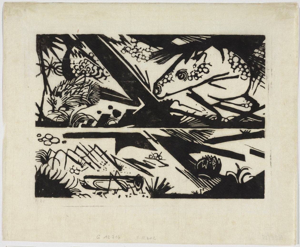 hest og pindsvin af Franz Marc