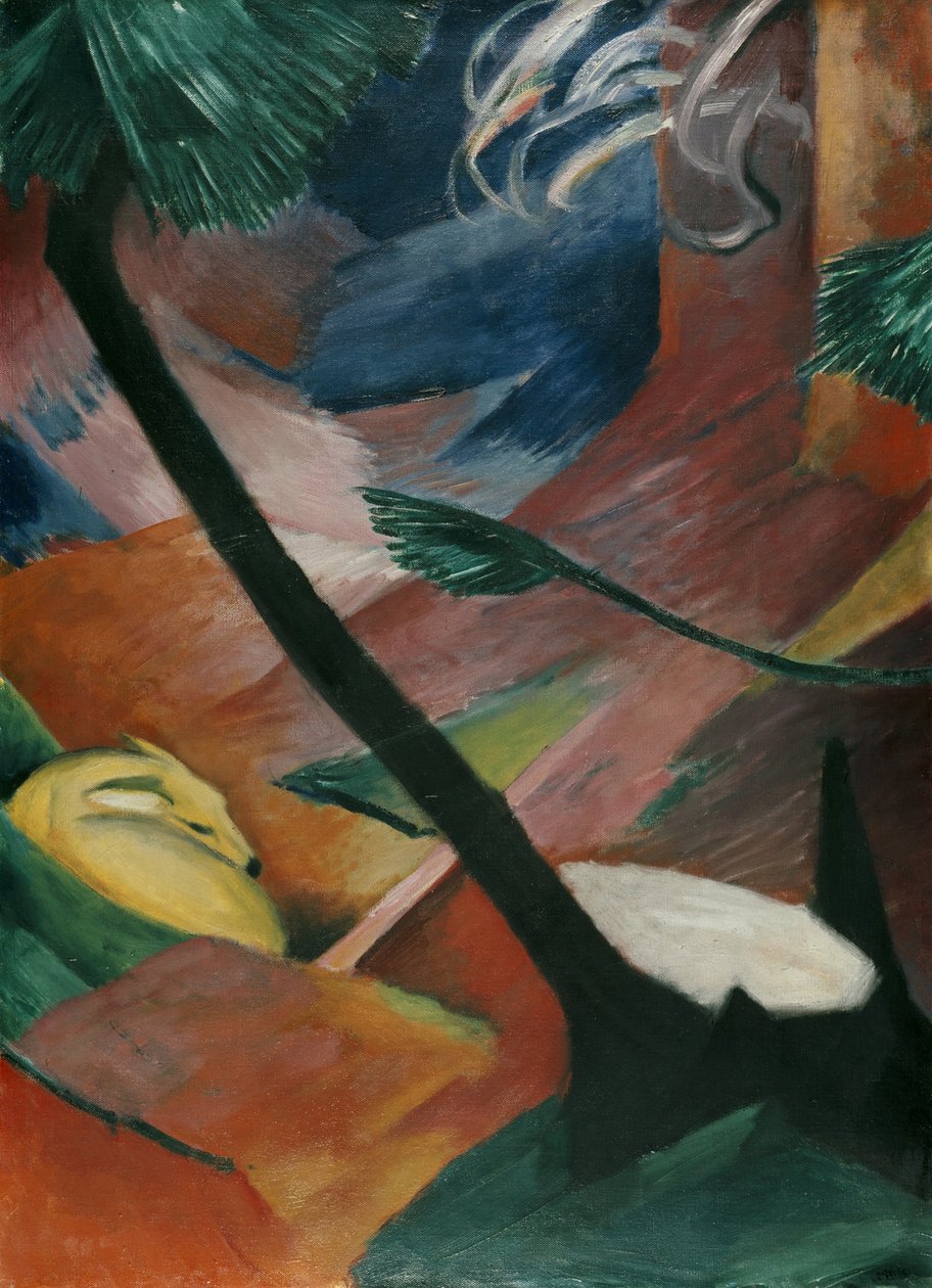 Rådyr i skoven II af Franz Marc